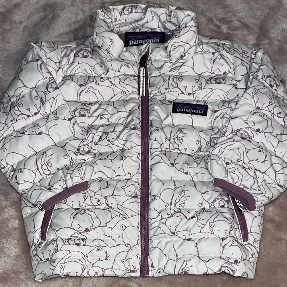Patagonia Purple and White Puffer Jacket